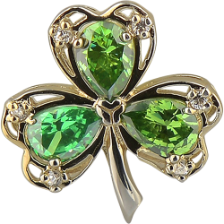 Sterling Silver Gold Plated Lucky Shamrock Pendant with Chain