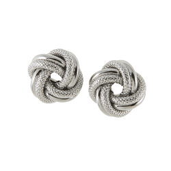 Sterling Silver Love Knot Pierced Earrings