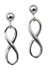 Sterling Silver Infinity Dangle Drop Pierced Earrings