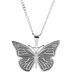 Personalized Engraved Butterfly Pendant on Chain