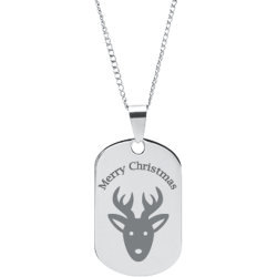 Stainless Steel Personalized Engraved Christmas Reindeer Pendant
