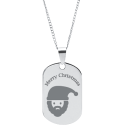 Stainless Steel Personalized Engraved Christmas Santa Claus Pendant