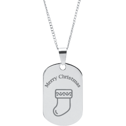 Stainless Steel Personalized Engraved Christmas Stocking Pendant