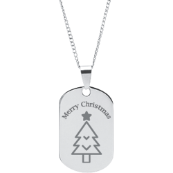 Stainless Steel Personalized Engraved Christmas Tree Pendant