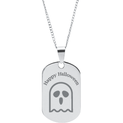 Stainless Steel Personalized Engraved Halloween Ghost Pendant