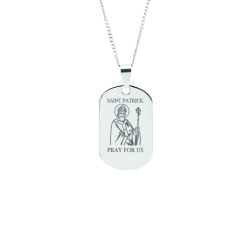 Stainless Steel Personalized Engraved Saint Patrick Pendant