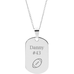 Stainless Steel Personalized Engraved Football Sports Pendant with Chain