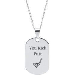 Stainless Steel Personalized Engraved Golf Club And Ball Sports Pendant with Chain