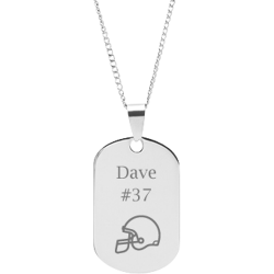 Stainless Steel Personalized Engraved Football Helmet Sports Pendant with Chain