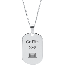 Stainless Steel Personalized Engraved Soccer Net Sports Pendant with Chain
