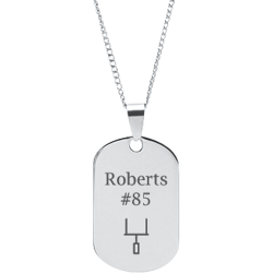 Stainless Steel Personalized Engraved Football Goal Post Sports Pendant with Chain