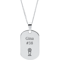 Stainless Steel Personalized Engraved Basketball Trophy Sports Pendant with Chain
