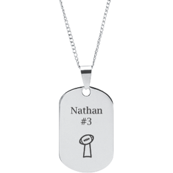 Stainless Steel Personalized Engraved Football Trophy Sports Pendant