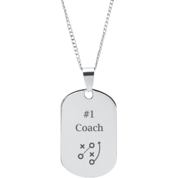 Stainless Steel Personalized Engraved Football Play Sports Pendant