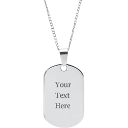 Stainless Steel Personalized Engraved Dog Tag Pendant