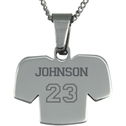 Stainless Steel Engravable Football Jersey Pendant