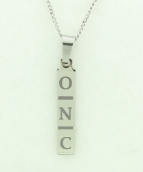 Personalized Engraved Vertical Initial Bar Pendant