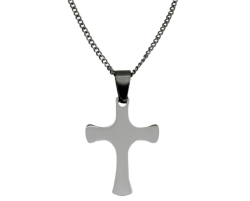 Stainless Steel Personalized Small Latin Engraved Initial Cross on Chain