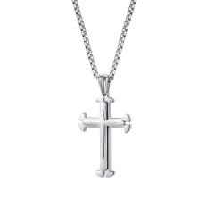 Large Personalized Engraved Triple Layer Byzantine Cross Pendant on Chain
