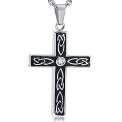 Personalized Engraved Celtic Cross with Crystal Accent