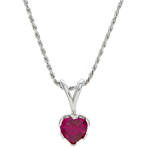 Solitaire Ruby Pendant | Sterling Silver | #2172 | DMD Collection