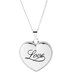 Stainless Steel Love Puffed Heart Pendant Engravable