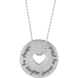 Stainless Steel Personalized Engravable Mother Daughter Friendship Pendant