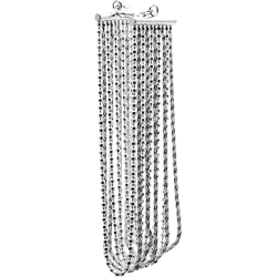 Sterling Silver 7.5" 10 Strand Bead and Rope Chain Bracelet