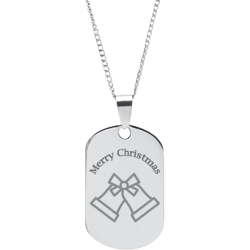 Stainless Steel Personalized Engraved Christmas Bells Pendant