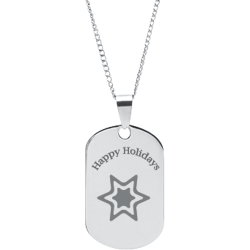 Stainless Steel Personalized Happy Holiday Star Pendant
