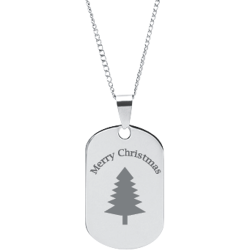 Stainless Steel Personalized Engraved Christmas Tree Pendant