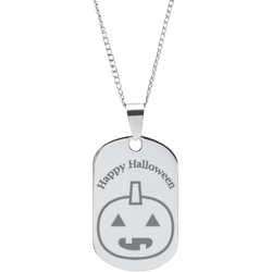 Stainless Steel Personalized Engraved Halloween Pumpkin Pendant