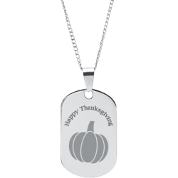 Stainless Steel Personalized Engraved Thanksgiving Pumpkin Pendant