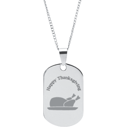 Stainless Steel Personalized Engraved Thanksgiving Turkey Pendant