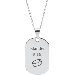 Stainless Steel Personalized Engraved Hockey Puck Sports Pendant with Chain