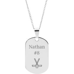 Stainless Steel Personalized Engraved Hockey Sports Pendant with Chain