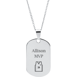 Stainless Steel Personalized Engraved Basketball Jersey Sports Pendant with Chain