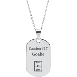 Stainless Steel Personalized Engraved Hockey Rink Sports Pendant with Chain