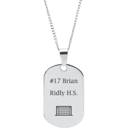 Stainless Steel Personalized Engraved Hockey Net Sports Pendant with Chain