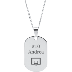 Stainless Steel Personalized Engraved Basketball Hoop Sports Pendant with Chain