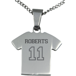 Stainless Steel Personalized Engraved Baseball Jersey Pendant with Chain