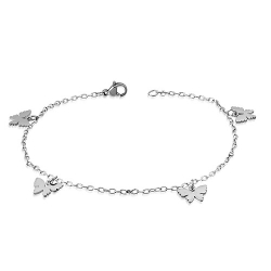 Stainless Star 9 1/2" Butterfly Anklet