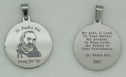 St. Padre Pio Personalized Prayer Pendant on Chain