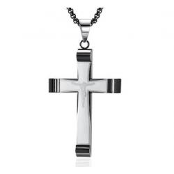 Large Engraveable Cross Pendant with Jesus Image